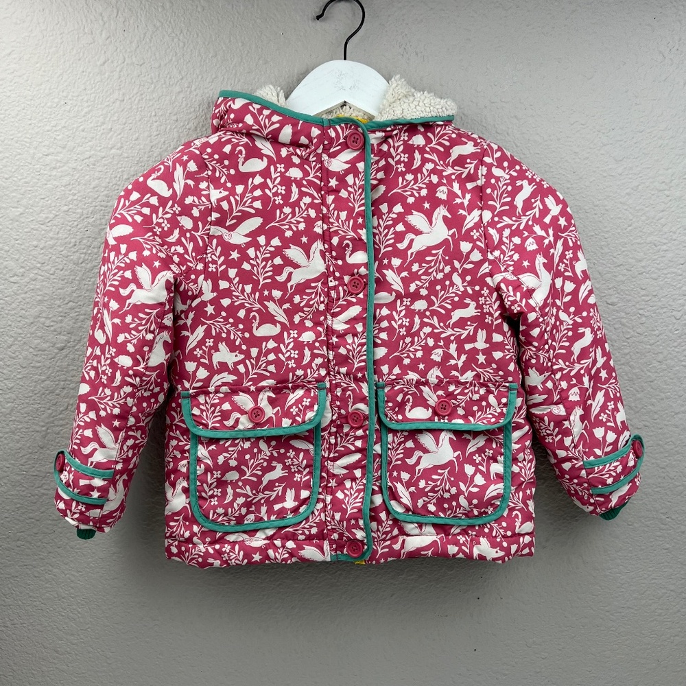 Mini Boden Pink and White Kids Jacket